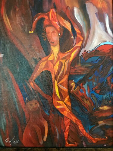 Pittura intitolato "Clown" da Gregory Anoufriev, Opera d'arte originale, Olio