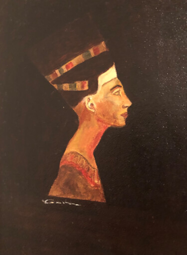 Painting titled "Nefertiti" by Gregory Anoufriev, Original Artwork, Oil