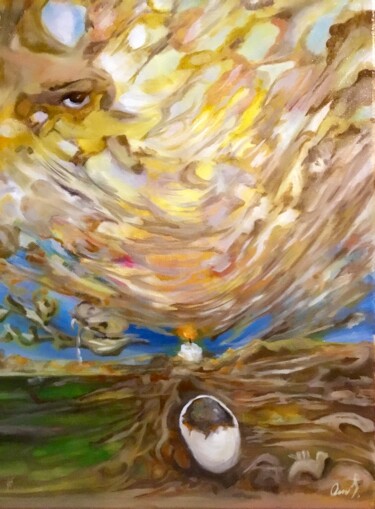 Painting titled "Genesis" by Gregory Anoufriev, Original Artwork, Oil