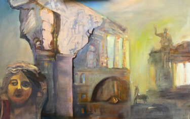 Painting titled "Roman ruins" by Gregory Anoufriev, Original Artwork, Oil