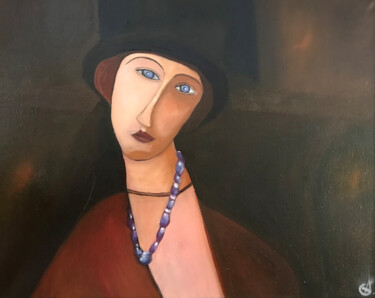 Painting titled "Une si belle inconn…" by Gregory Anoufriev, Original Artwork, Oil