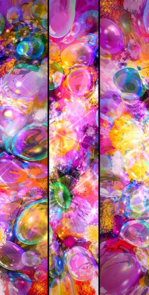 Artes digitais intitulada "Bubbles" por Grégory Bianchi, Obras de arte originais, Pintura digital