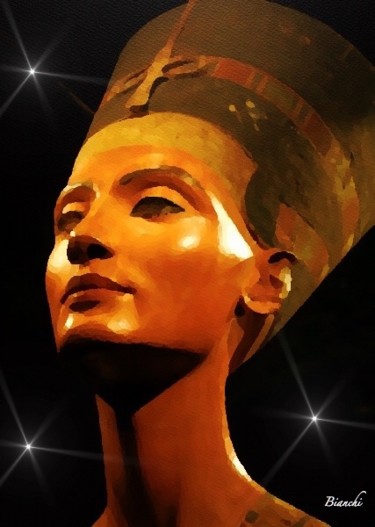 Arte digital titulada "Nefertiti" por Grégory Bianchi, Obra de arte original, Pintura Digital