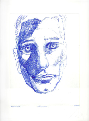 Drawing titled "" Intérieur Beckett…" by Grégory Dreyfus, Original Artwork, Ballpoint pen Mounted on Other rigid panel