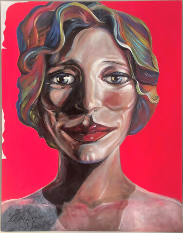 Pintura titulada "" Faire mine - Mimi…" por Grégory Dreyfus, Obra de arte original, Témpera Montado en Bastidor de camilla d…