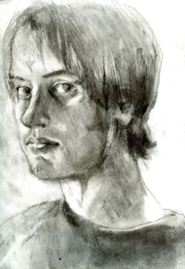 Drawing titled "Autoportrait 2006" by Grégory Geng, Original Artwork, Pencil