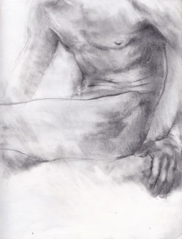 Dessin intitulée "etude nu masculin" par Grégory Geng, Œuvre d'art originale, Crayon