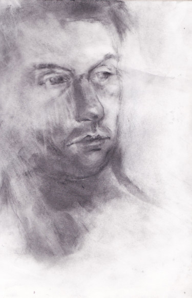 Рисунок под названием "portrait10" - Grégory Geng, Подлинное произведение искусства, Карандаш
