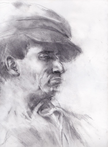 Drawing titled "portrait11" by Grégory Geng, Original Artwork, Pencil