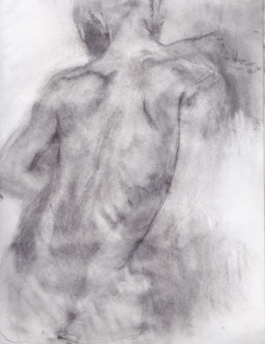 Dessin intitulée "dos statue2" par Grégory Geng, Œuvre d'art originale, Crayon