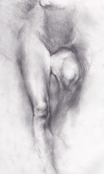 Drawing titled "etude jambes" by Grégory Geng, Original Artwork, Pencil