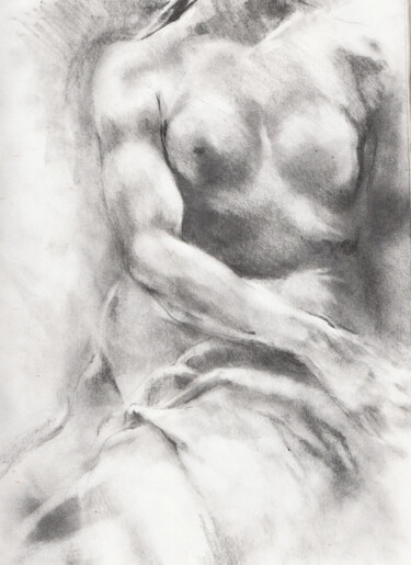 Dessin intitulée "etude nu statue" par Grégory Geng, Œuvre d'art originale, Crayon