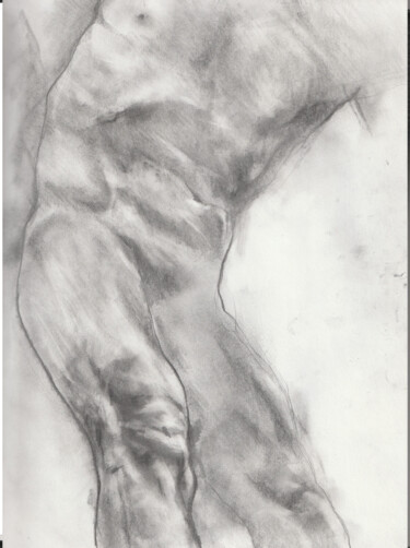 Dessin intitulée "etude nu masculin 4" par Grégory Geng, Œuvre d'art originale, Crayon