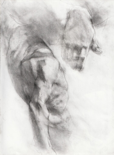 Dessin intitulée "etude nu masculin 7" par Grégory Geng, Œuvre d'art originale, Crayon
