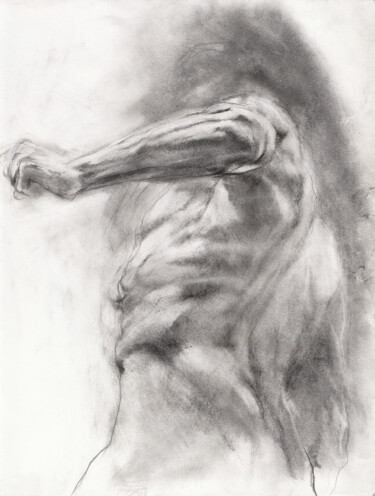 Dessin intitulée "etude nu masculin 8" par Grégory Geng, Œuvre d'art originale, Crayon
