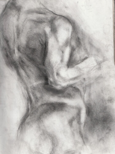 Dessin intitulée "etude nu masculin 9" par Grégory Geng, Œuvre d'art originale, Crayon