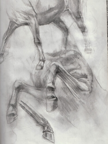 Dessin intitulée "etude cheval" par Grégory Geng, Œuvre d'art originale, Crayon