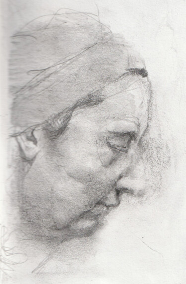 Drawing titled "portrait1" by Grégory Geng, Original Artwork, Pencil