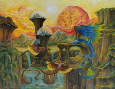 Painting titled "Gregory Pyra Piro o…" by Gregory Pyra Piro, Original Artwork, Oil Mounted on Wood Stretcher frame