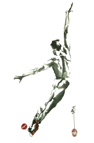 Pintura intitulada "danseur" por Grégory Cortecero, Obras de arte originais