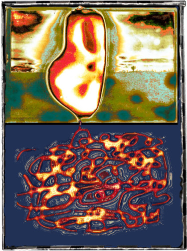 "Ma terre Belliloise ou Digital N°4a" Peinture intitulée ""Ma terre Bellilois…" par Grégory Dreyfus, Œuvre d'art originale, Peinture numérique Monté sur Aluminium