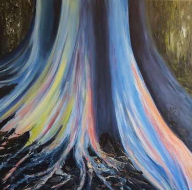 Peinture intitulée "L’arbre bleu" par Valérie Gremmo, Œuvre d'art originale, Acrylique