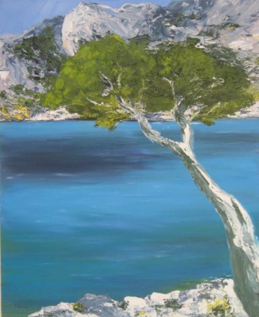 Pintura intitulada "Le pin maritime" por Valérie Gremmo, Obras de arte originais, Óleo
