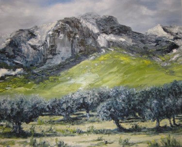 Painting titled "Alpilles 1" by Valérie Gremmo, Original Artwork, Oil