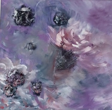 Painting titled "Abstraction florale…" by Valérie Gremmo, Original Artwork, Acrylic