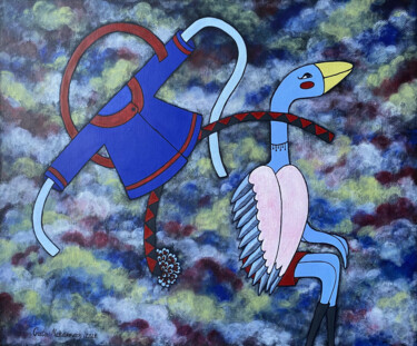 Картина под названием "Примеряя крылья" - Greta Makarevich, Подлинное произведение искусства, Акрил