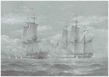 Рисунок под названием "Drawing of a naval…" - Антон Гревцев, Подлинное произведение искусства, Шариковая ручка