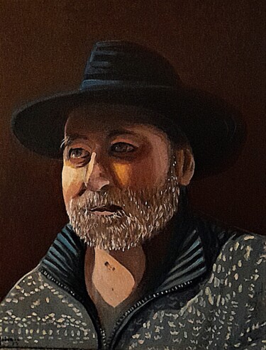 Peinture intitulée "Auto-Portrait 2023" par Christian Grévellec, Œuvre d'art originale, Huile