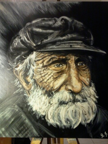Painting titled "Papy" by Gribouill'Art, Original Artwork