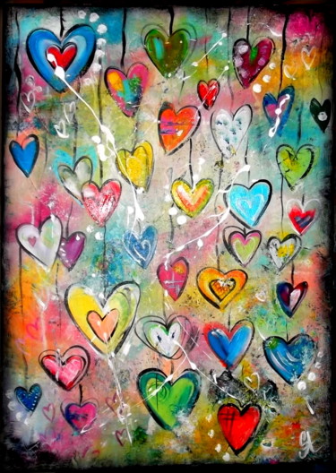 Peinture intitulée "L'Amore In Colori" par Gribouill'Art, Œuvre d'art originale
