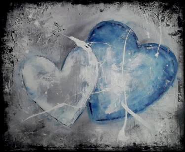 Painting titled "L'Amore blu" by Gribouill'Art, Original Artwork, Other