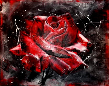 Peinture intitulée "La Rosa Dell'Amore" par Gribouill'Art, Œuvre d'art originale, Autre