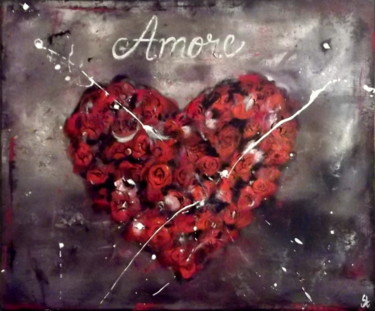 Peinture intitulée "Amore" par Gribouill'Art, Œuvre d'art originale, Autre