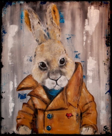 Peinture intitulée "Arsène Lapin" par Gribouill'Art, Œuvre d'art originale, Acrylique