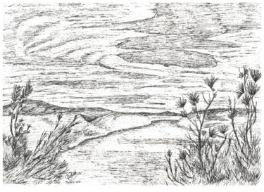 Desenho intitulada "Тбилисское море" por Grigory Belyaev, Obras de arte originais, Caneta de gel