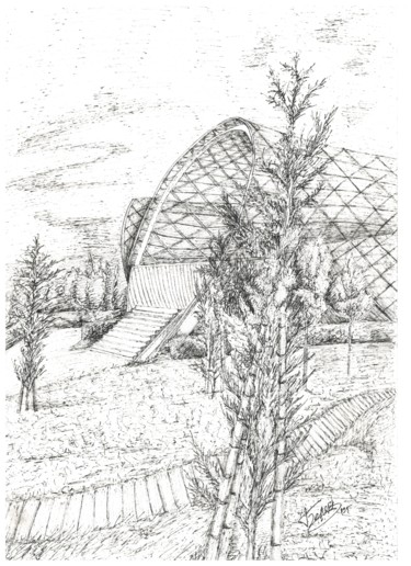 Drawing titled "Парк Рике" by Grigory Belyaev, Original Artwork, Gel pen