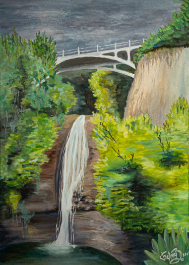 Картина под названием "Мост Тамары (цвет.)" - Grigory Belyaev, Подлинное произведение искусства, Масло