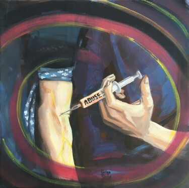 Malarstwo zatytułowany „Victimhood” autorstwa Grigosashe, Oryginalna praca, Akryl Zamontowany na Drewniana rama noszy