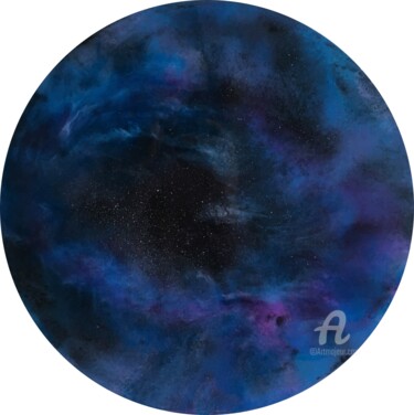 A travers la nébuleuse/Through the nebula Painting titled "A travers la nébule…" by Anastasiya Grik, Original Art, Resin