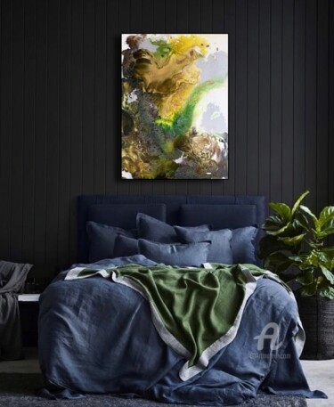 Jungle - Art office, painting bedroom, living room decor, ab Painting titled "Jungle - Art office…" by Anastasiya Grik, Original Art, Acrylic