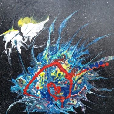 Malerei mit dem Titel "Crowntail" von Roberto Grilli, Original-Kunstwerk, Acryl