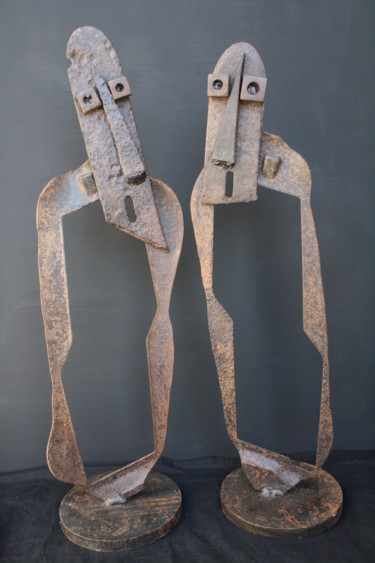 Escultura titulada "Les Jumeaux" por Gaëtan Grimaud, Obra de arte original