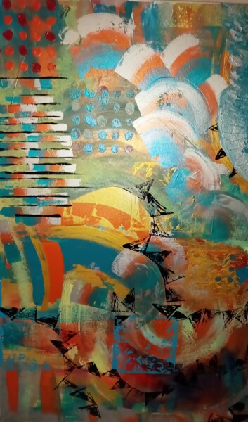 Pintura titulada "Sky" por Christelle Grimet, Obra de arte original, Acrílico Montado en Bastidor de camilla de madera