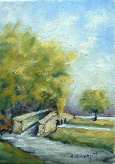 Peinture intitulée "Pont St Lambert" par Robert Grimonpont, Œuvre d'art originale