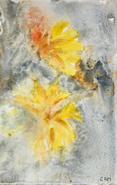 Soucis Peinture intitulée "Soucis" par Ghislaine Rimmen-Mohl, Œuvre d'art originale, Aquarelle