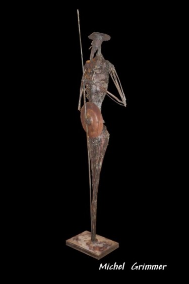 Sculpture titled "Don Quichotte" by Michel Grimmer, Original Artwork, Metals